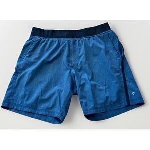 V1RYA Shorts Mens XL Blue Stretch Workout Performance 7" Unlined Active Pockets